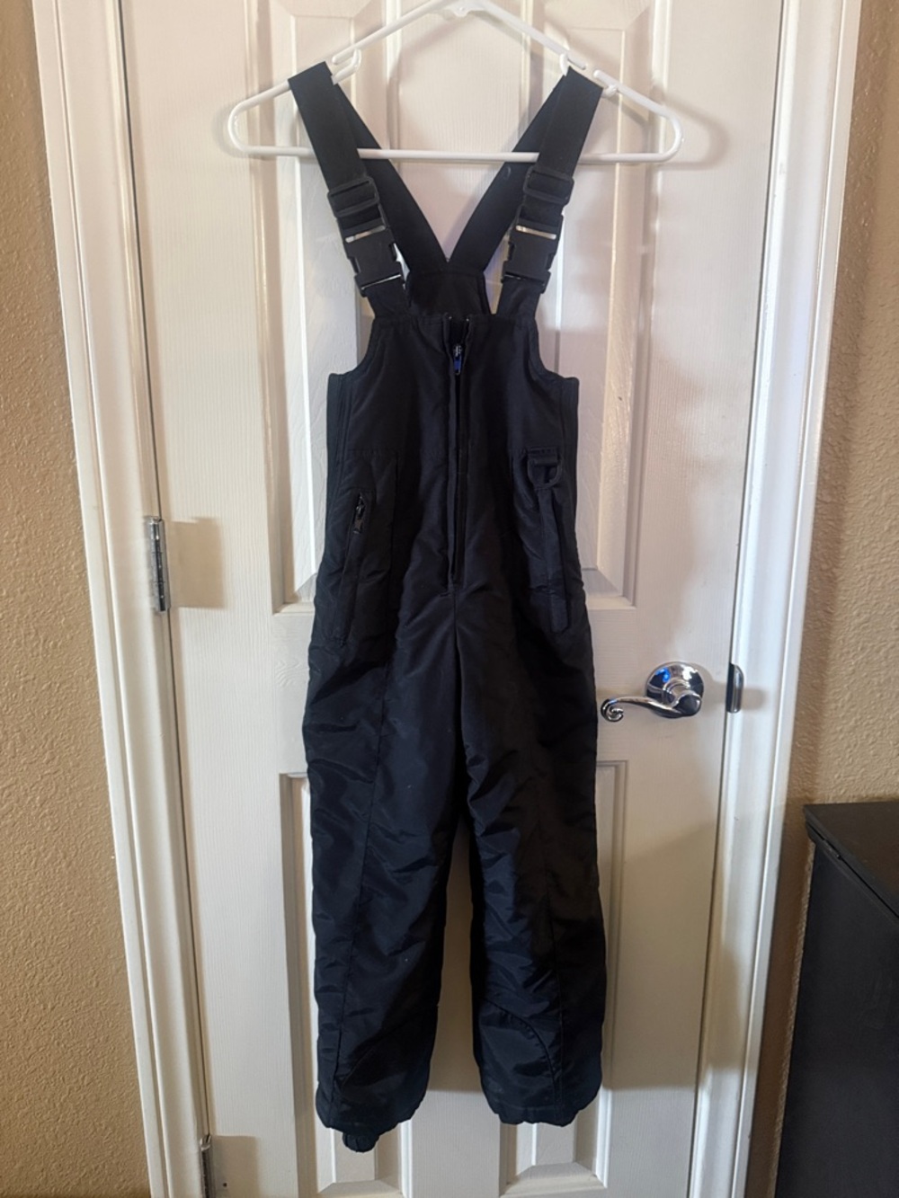 Kids Black Insulated Snow Bib Overalls